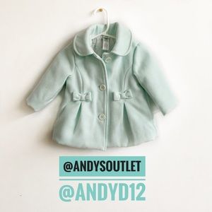 Little Me Aqua Pea Coat Size 12M